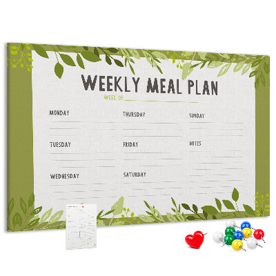 Planificador de comidas Green Leaf tablero de anuncios