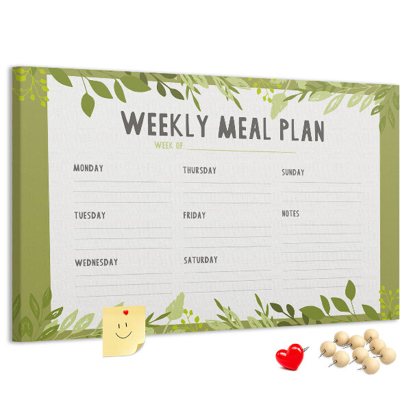 Planificador de comidas Green Leaf tablero de anuncios