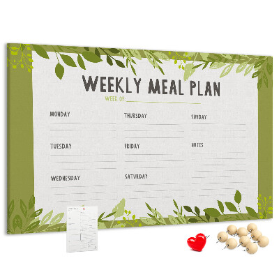 Planificador de comidas Green Leaf tablero de anuncios