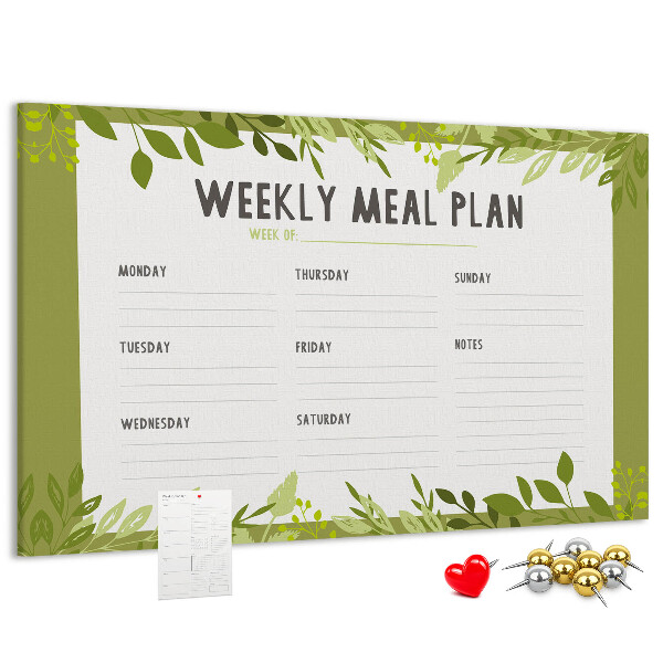 Planificador de comidas Green Leaf tablero de anuncios