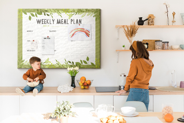 Planificador de comidas Green Leaf tablero de anuncios