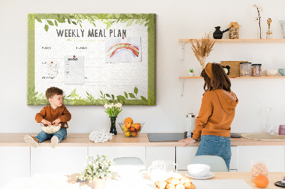 Planificador de comidas Green Leaf tablero de anuncios