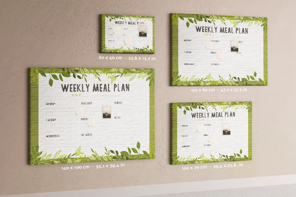Planificador de comidas Green Leaf tablero de anuncios