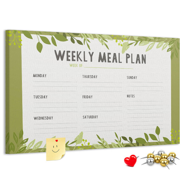 Planificador de comidas Green Leaf tablero de anuncios
