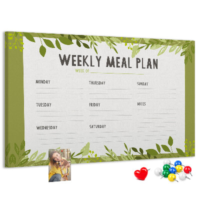 Planificador de comidas Green Leaf tablero de anuncios