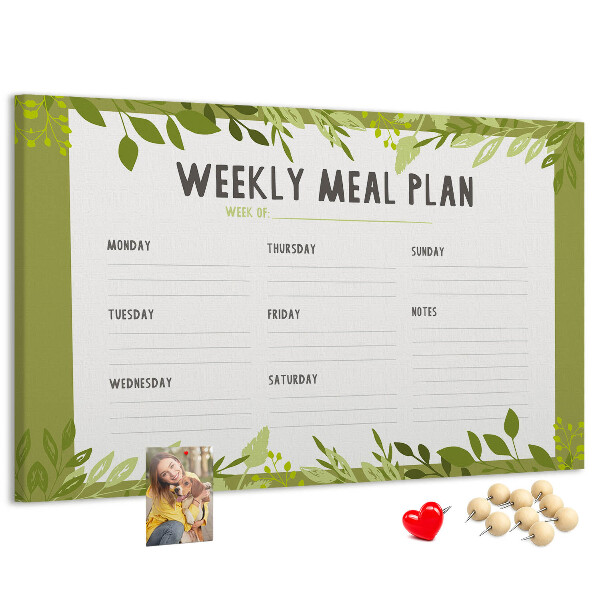 Planificador de comidas Green Leaf tablero de anuncios