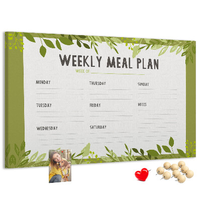 Planificador de comidas Green Leaf tablero de anuncios