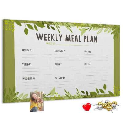 Planificador de comidas Green Leaf tablero de anuncios