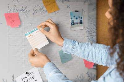 Tablero de anuncios planificador semanal de invierno con estampado delicado