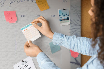 Tablero de anuncios planificador semanal de invierno con estampado delicado