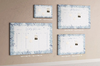 Tablero de anuncios planificador semanal de invierno con estampado delicado