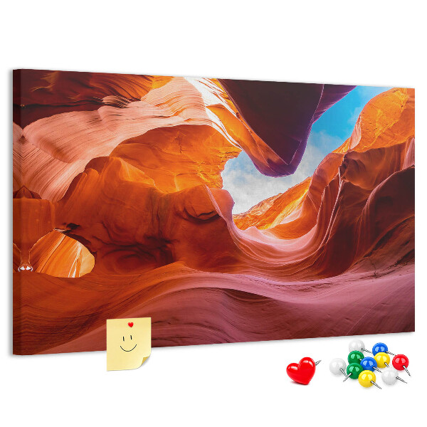 Tablero de corcho decorado Rocas rojas y cielo azul