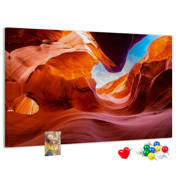 Tablero de corcho decorado Rocas rojas y cielo azul