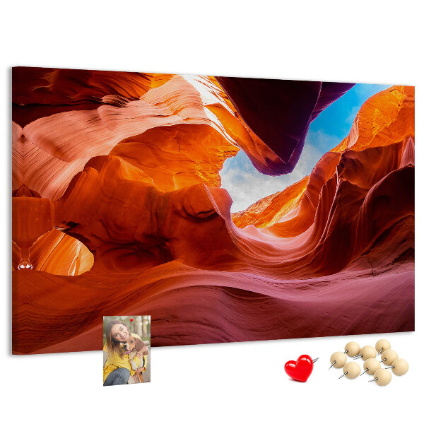 Tablero de corcho decorado Rocas rojas y cielo azul
