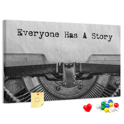 Tablero de anuncios La historia oculta en una máquina de escribir