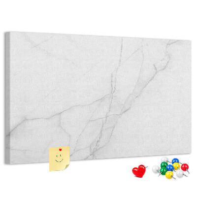Pizarra de corcho Elegante diseño de mármol en tonos blancos.