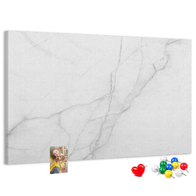 Pizarra de corcho Elegante diseño de mármol en tonos blancos.