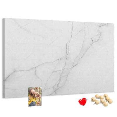 Pizarra de corcho Elegante diseño de mármol en tonos blancos.