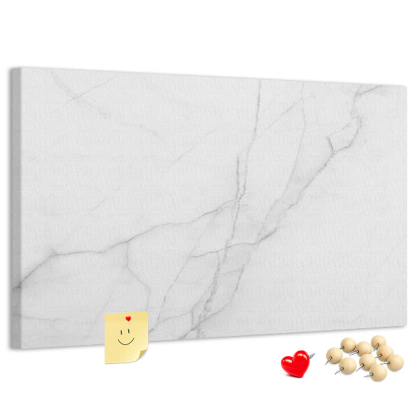 Pizarra de corcho Elegante diseño de mármol en tonos blancos.