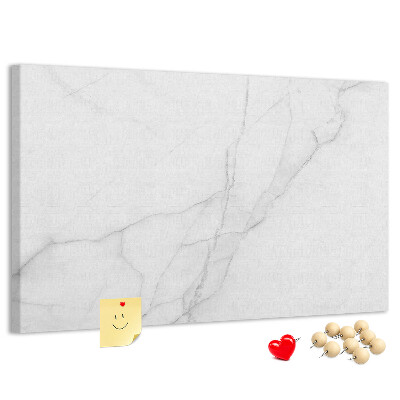 Pizarra de corcho Elegante diseño de mármol en tonos blancos.