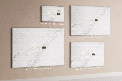 Pizarra de corcho Elegante diseño de mármol en tonos blancos.