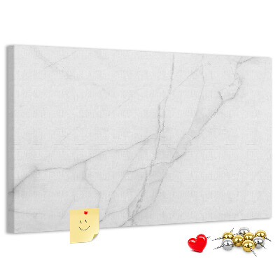 Pizarra de corcho Elegante diseño de mármol en tonos blancos.