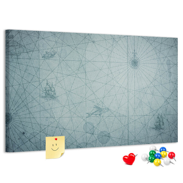 Tablero de anuncios mapa antiguo con patrones geométricos