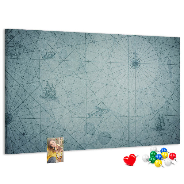 Tablero de anuncios mapa antiguo con patrones geométricos