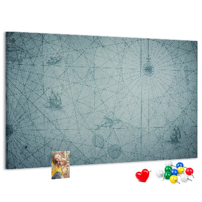 Tablero de anuncios mapa antiguo con patrones geométricos
