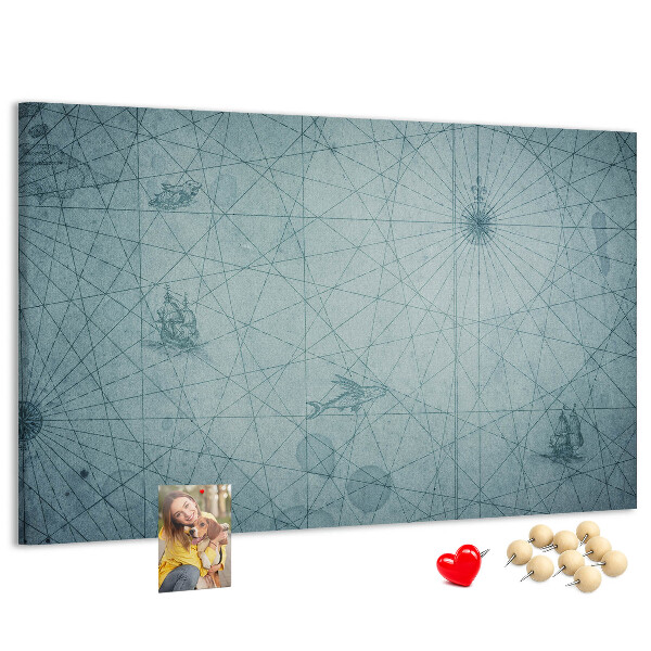 Tablero de anuncios mapa antiguo con patrones geométricos