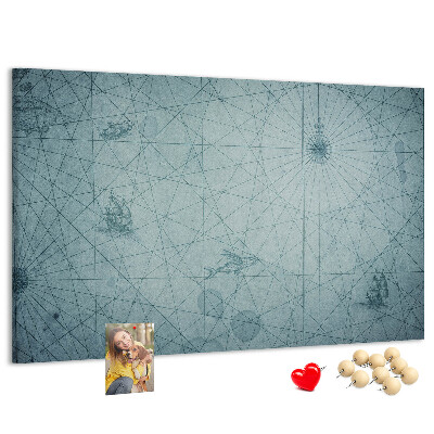 Tablero de anuncios mapa antiguo con patrones geométricos