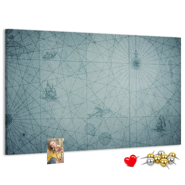 Tablero de anuncios mapa antiguo con patrones geométricos