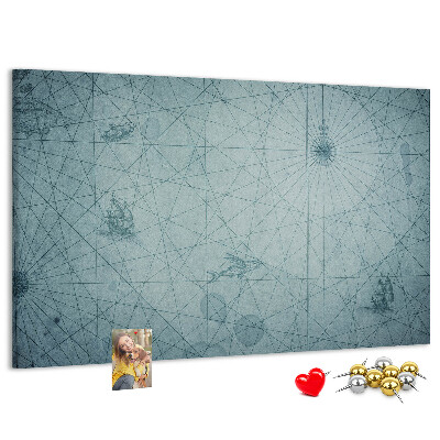 Tablero de anuncios mapa antiguo con patrones geométricos