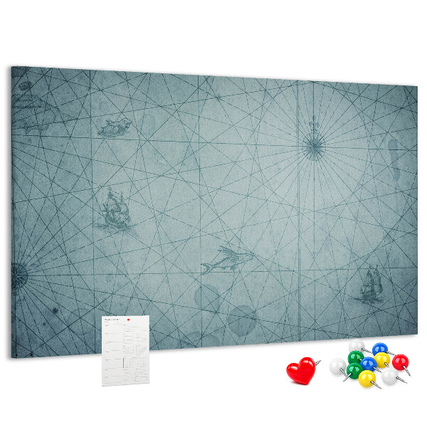 Tablero de anuncios mapa antiguo con patrones geométricos