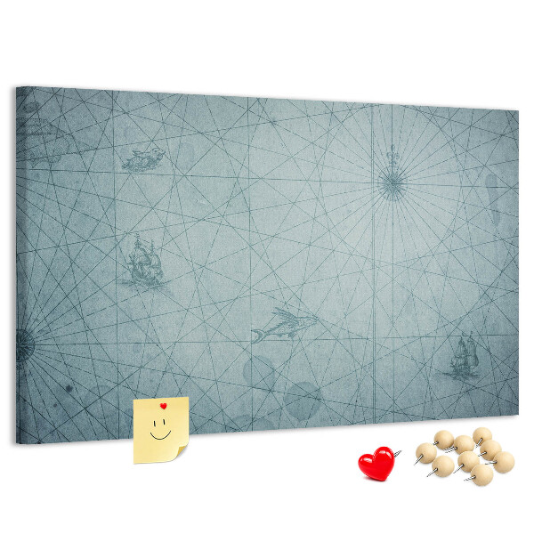 Tablero de anuncios mapa antiguo con patrones geométricos