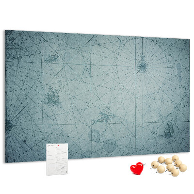Tablero de anuncios mapa antiguo con patrones geométricos