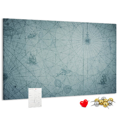 Tablero de anuncios mapa antiguo con patrones geométricos