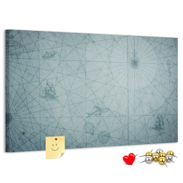 Tablero de anuncios mapa antiguo con patrones geométricos