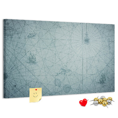 Tablero de anuncios mapa antiguo con patrones geométricos