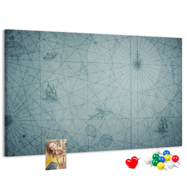 Tablero de anuncios mapa antiguo con patrones geométricos