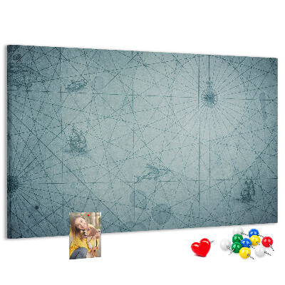 Tablero de anuncios mapa antiguo con patrones geométricos