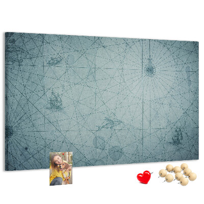 Tablero de anuncios mapa antiguo con patrones geométricos