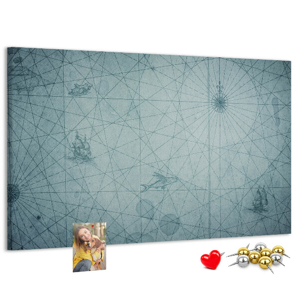 Tablero de anuncios mapa antiguo con patrones geométricos