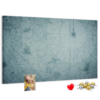 Tablero de anuncios mapa antiguo con patrones geométricos