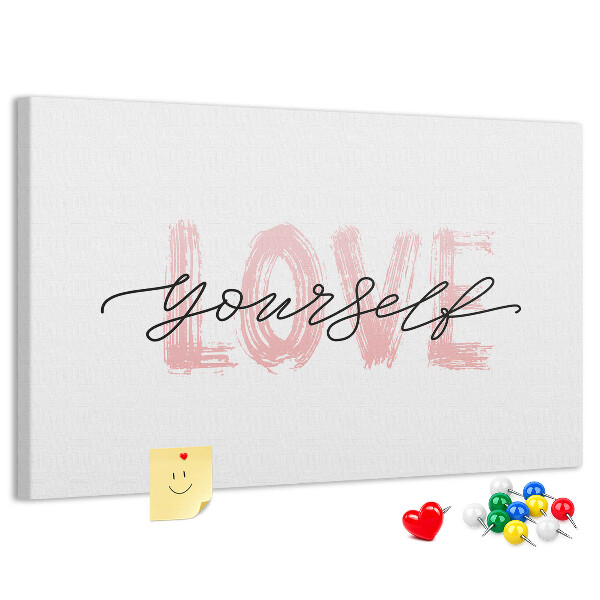 Tablero de anuncios Amor propio en colores pastel