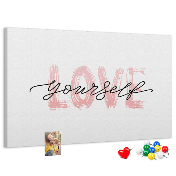Tablero de anuncios Amor propio en colores pastel