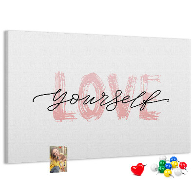 Tablero de anuncios Amor propio en colores pastel