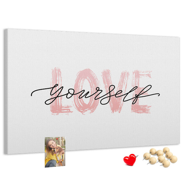 Tablero de anuncios Amor propio en colores pastel