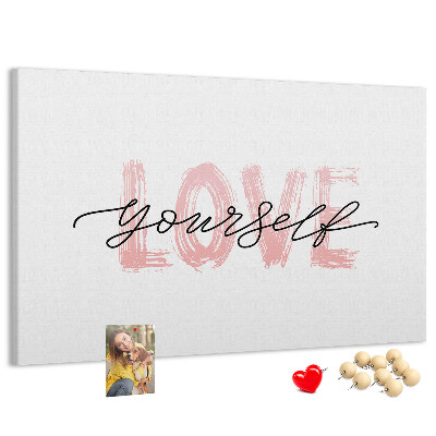 Tablero de anuncios Amor propio en colores pastel