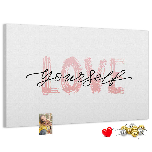 Tablero de anuncios Amor propio en colores pastel